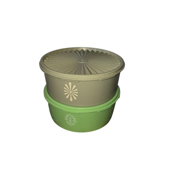 Vintage Tupperware Mixed Set Autumn Press and Seal Containers - Picture 3 of 6